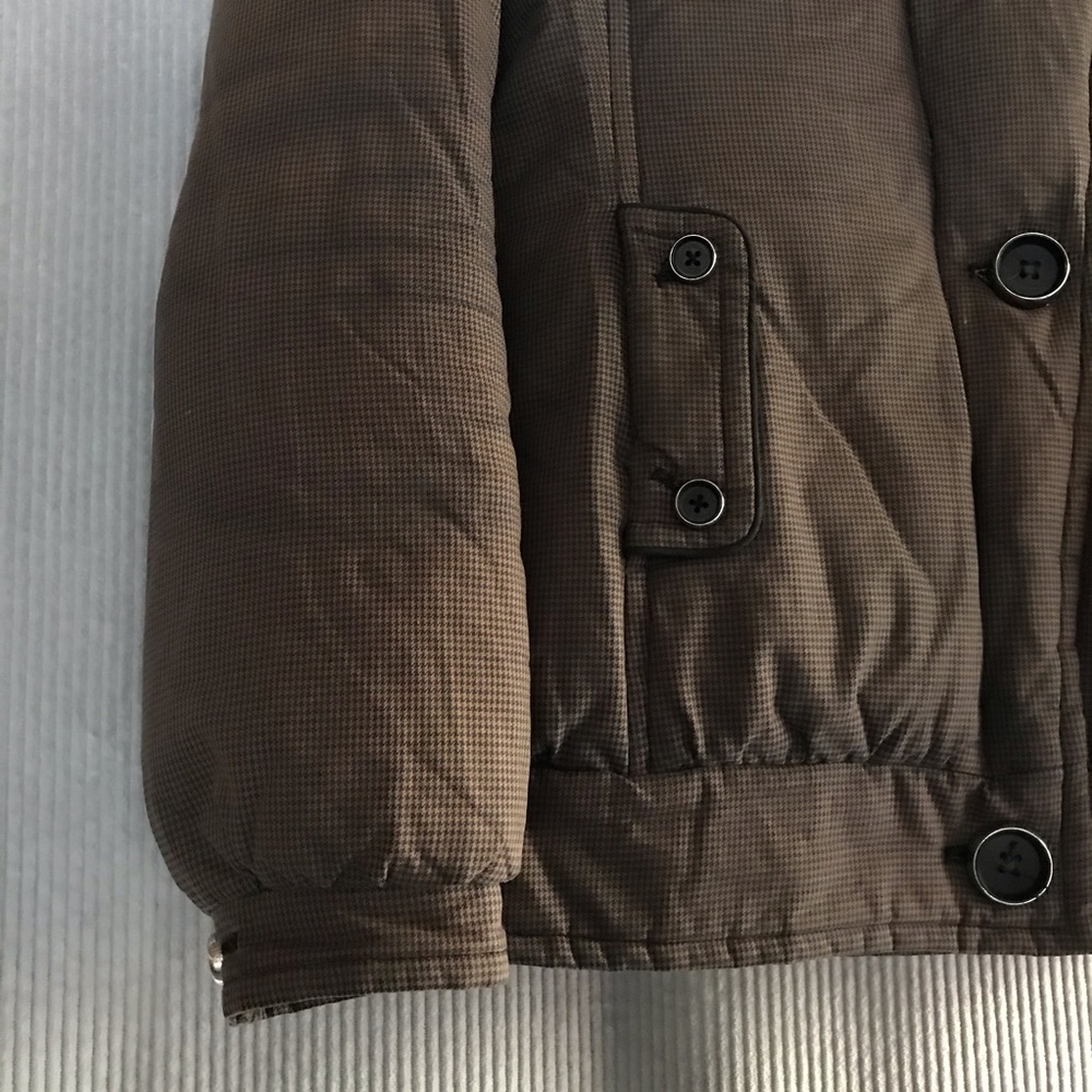 SOIA & KYO down puffer coat brown houndstooth XS - Picture 12 of 15